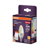 OSRAM SMART+ ZIGBEE Classic Dimmable in B-Form, LED-Lampe, Matt, 4,9 W, 470 lm, 2700 K, Wifi, Google Assistant, Amazon Alexa, Smartspeaker-Kompatibel, Dimmbar, CRI 80