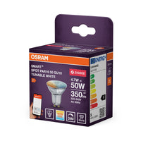 OSRAM SMART+ ZIGBEE Spot Tunable White in PAR16-Form, LED-Spot, Glas, 4,7 W, 350 lm, von 2700 bis 6500 K, Zigbee, Smartspeaker-Kompatibel, Dimmbar