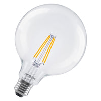 OSRAM SMART+ MATTER Filament Classic shapes Dimmable in Globus-Form, LED-Lampe, Glas, klar, 6 W, 806 lm, 2700 K, Matter, Smartspeaker-Kompatibel, Dimmbar