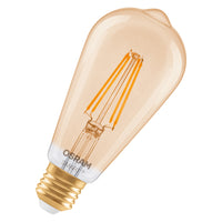 OSRAM SMART+ MATTER Filament Classic shapes Dimmable in Edison-Form, LED-Lampe, Glas, Gold, 6 W, 680 lm, 2400 K, Matter, Smartspeaker-Kompatibel, Dimmbar