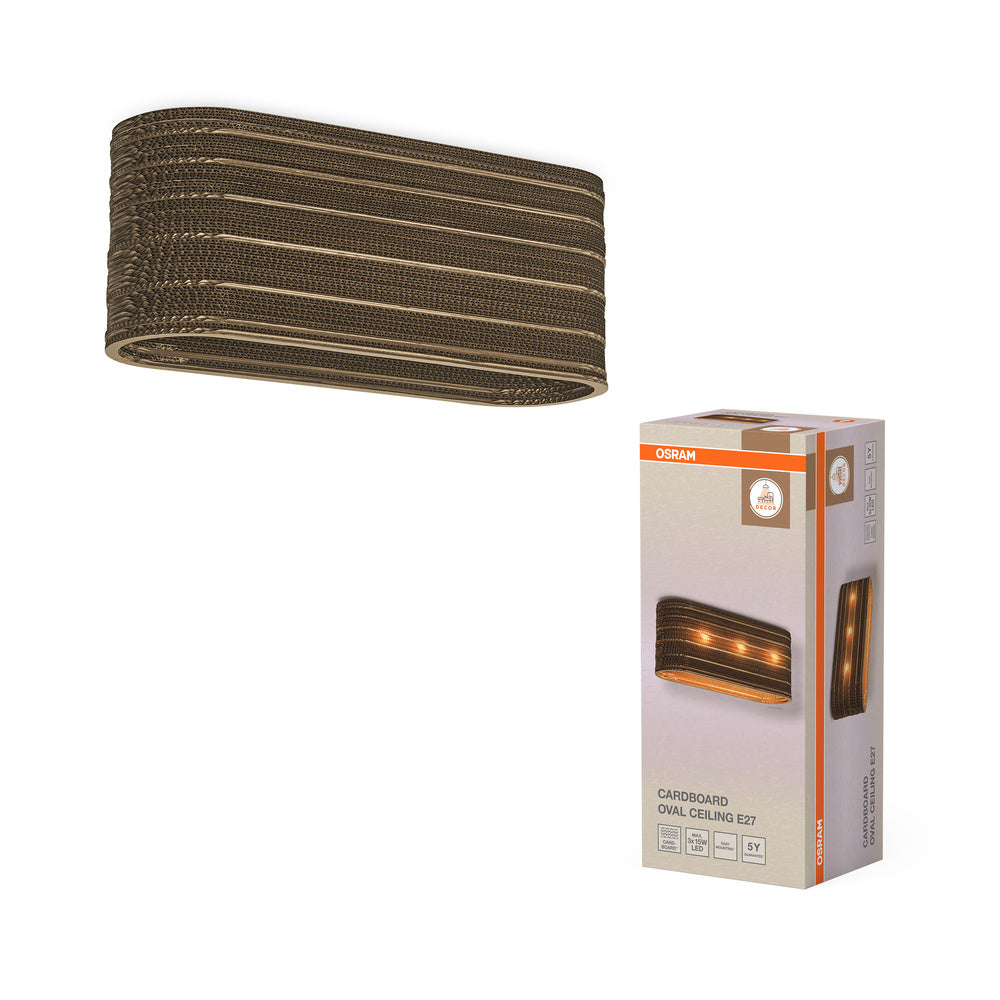OSRAM DECOR Deckenleuchte Decor Cardboard Oval braun, 3xE27