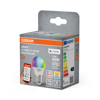 OSRAM SMART+ MATTER Classic shapes Multicolor in P-Form, LED-Lampe, Matt, 4,9 W, 470 lm, von 2700 bis 6500 K, Matter, Smartspeaker-Kompatibel, Dimmbar