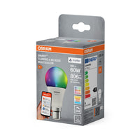 OSRAM SMART+ MATTER Classic shapes Multicolor in A-Form, LED-Lampe, Matt, 9 W, 806 lm, von 2700 bis 6500 K, Matter, Smartspeaker-Kompatibel, Dimmbar