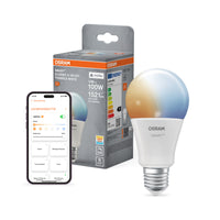 OSRAM SMART+ MATTER Classic shapes Tunable white in A-Form, LED-Lampe, Matt, 14 W, 1521 lm, von 2700 bis 6500 K, Matter, Smartspeaker-Kompatibel, Dimmbar
