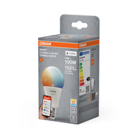 OSRAM SMART+ MATTER Classic shapes Tunable white in A-Form, LED-Lampe, Matt, 14 W, 1521 lm, von 2700 bis 6500 K, Matter, Smartspeaker-Kompatibel, Dimmbar
