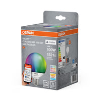 OSRAM SMART+ MATTER Classic shapes Multicolor in Globus-Form, LED-Lampe, Matt, 14 W, 1521 lm, von 2700 bis 6500 K, Matter, Smartspeaker-Kompatibel, Dimmbar