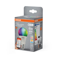 OSRAM SMART+ MATTER Classic shapes Multicolor in A-Form, LED-Lampe, Matt, 9 W, 806 lm, von 2700 bis 6500 K, Matter, Smartspeaker-Kompatibel, Dimmbar