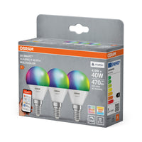 OSRAM SMART+ MATTER Classic shapes Multicolor in P-Form, LED-Lampe, Matt, 4,9 W, 470 lm, von 2700 bis 6500 K, Matter, Smartspeaker-Kompatibel, Dimmbar