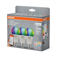 OSRAM SMART+ MATTER Classic shapes Multicolor in A-Form, LED-Lampe, Matt, 14 W, 1521 lm, von 2700 bis 6500 K, Matter, Smartspeaker-Kompatibel, Dimmbar