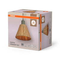 OSRAM DECOR Pendelleuchte Decor Raffia grün-braun, E27, 200 mm