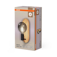 OSRAM DECOR Wood Wall Wandleuchte, schwarz/holz, E27