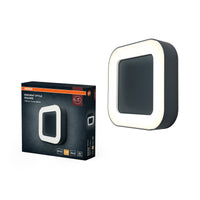 OSRAM ENDURA Style Square quadratische Outdoor-LED-Wand-/Deckenleuchte in Dunkelgrau aus Aluminium, ,  IP44-Schutz, für Terrasse und Balkon