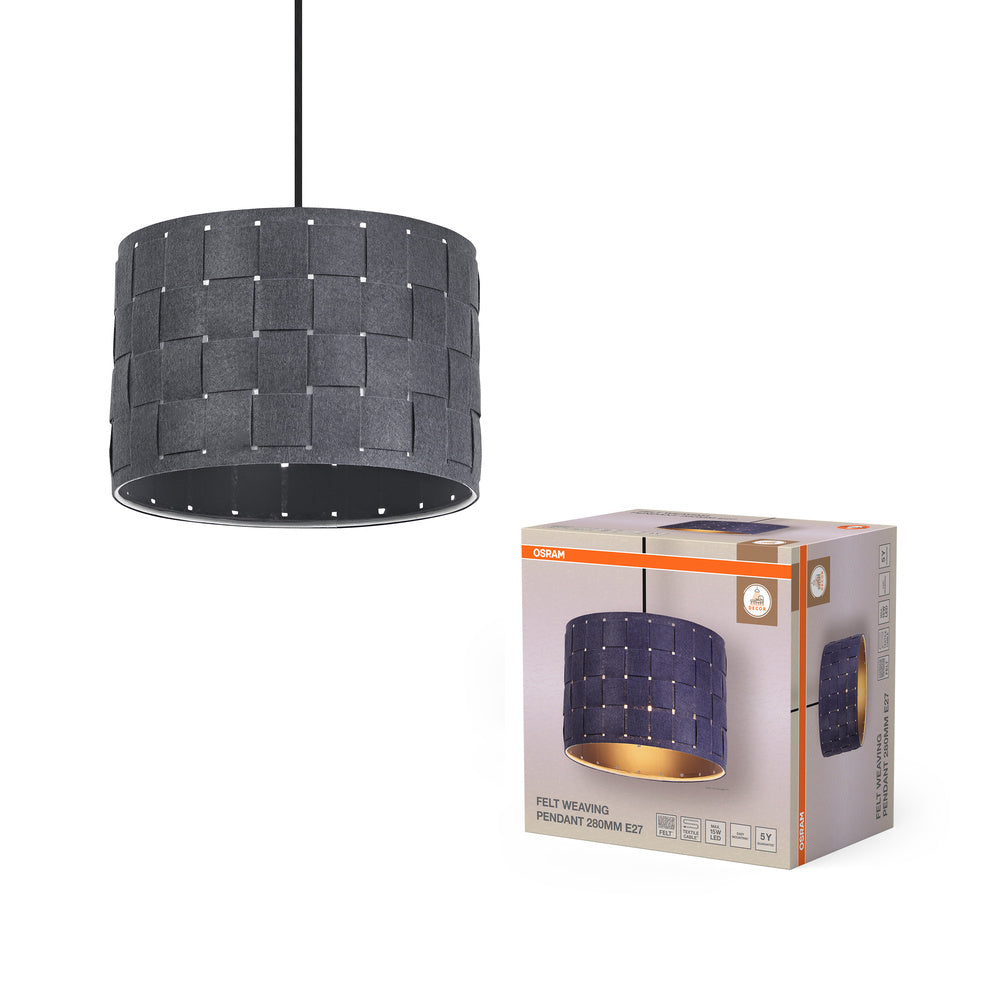 OSRAM DECOR Pendelleuchte Decor Felt Weaving grau, E27, 280 mm
