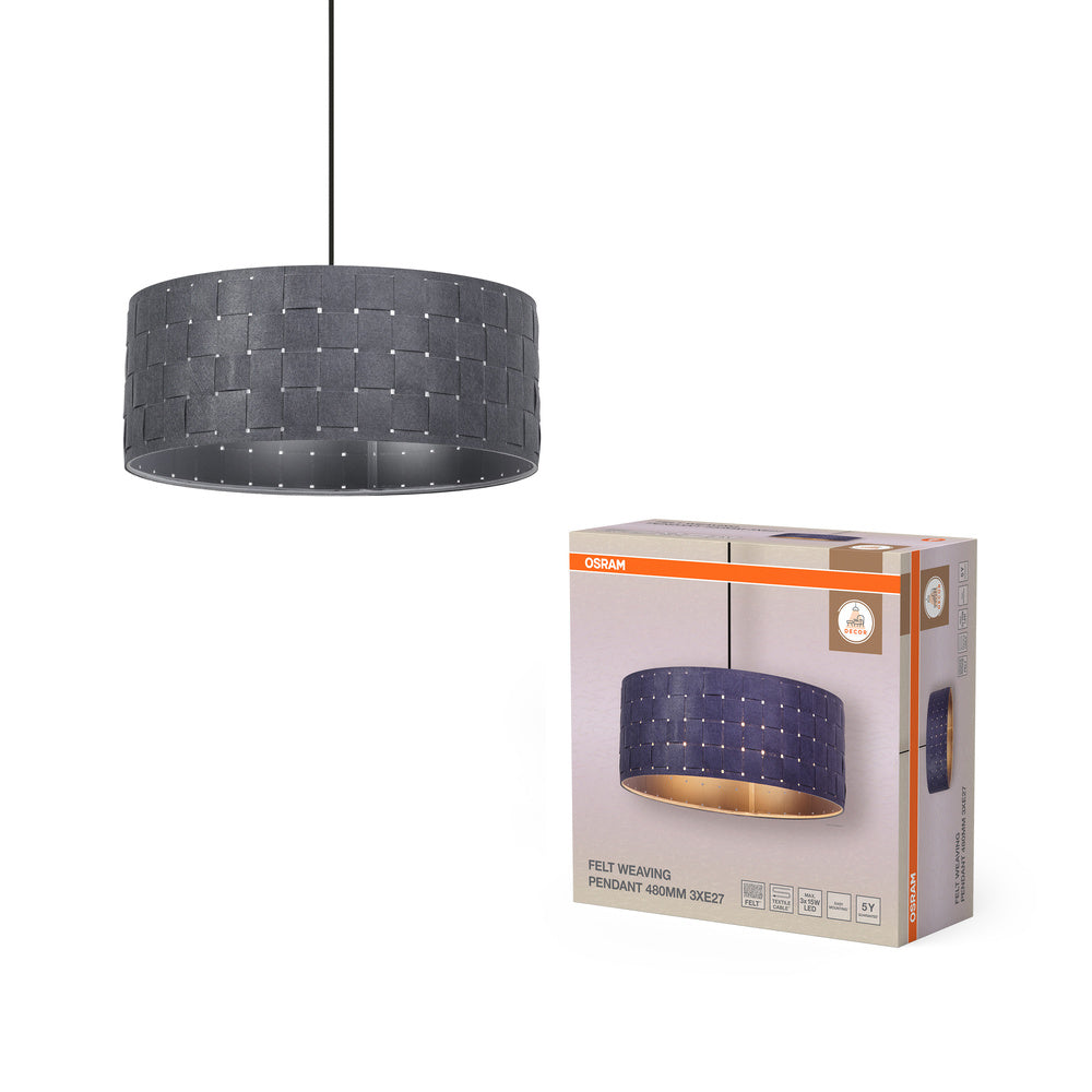 OSRAM DECOR Pendelleuchte Decor Felt Weaving dunkelgrau, 3xE27