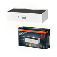 OSRAM ENDURA STYLE BRICKLUME Sensor, Solarleuchte, 3W, 300lm, weiß, indirekte Beleuchtung, Bewegungsmelder, Tageslichtsensor, IP65 Schutzklasse, 3. 000K Farbtemperatur, warmweiße Lichtfarbe