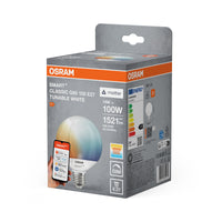 OSRAM SMART+ MATTER Classic shapes Tunable white in Globus-Form, LED-Lampe, Matt, 14 W, 1521 lm, von 2700 bis 6500 K, Matter, Smartspeaker-Kompatibel, Dimmbar