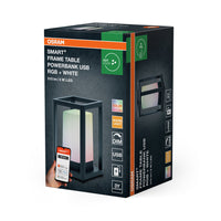 OSRAM SMART+ Wifi Table Frame  Powerbank USB RGB Outdoor Tischleuchte mobil nutzbar, schwarz, 3000K  12x20,3cm