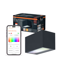 OSRAM SMART+ WiFi Brick Wide LED Wandleuchte Up/Down Dunkelgrau, 14W, 600lm, RGB+W 3000K, WiFi, Alexa, IP44 Außen