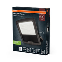OSRAM ENDURA FLOOD PC 100W LED-Fluter, 4000K kaltweiß, 12000 Lumen, IP65 Flutlicht, recyceltes Aluminium, 120 lm/W Effizienz, Grau, 230V