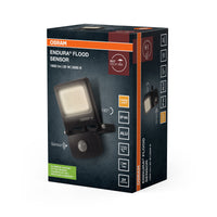 OSRAM ENDURA FLOOD PC 20W LED-Fluter mit Sensor, 3000K warmweiß, 1800 Lumen, IP44 Flutlicht Bewegungserkennung, einstellbar 5s-10min, Grau