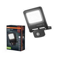 OSRAM ENDURA FLOOD PC 30W LED-Fluter mit Sensor, 4000K, 3000 Lumen, IP44 Flutlicht Bewegungserkennung 9m, Tageslichtsensor, Grau