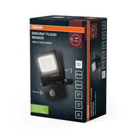 OSRAM ENDURA FLOOD PC 20W LED-Fluter mit Sensor, 4000K, 1800 Lumen, IP44 Flutlicht IR-Bewegungsmelder, Zeit/Lux einstellbar, Dunkelgrau