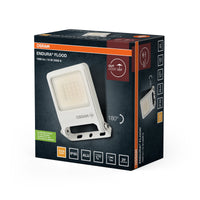 OSRAM ENDURA FLOOD PC 10W LED-Fluter, 3000K warmweiß, 1000 Lumen, IP65 weißes Flutlicht, recyceltes Material, 180° Montagebügel, Weiß