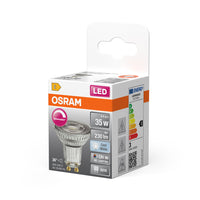 OSRAM Dimmbare PAR16 LED Reflektorlampe mit GU10 Sockel, Kaltweiss (4000K), Glas Spot, 3.7W, Ersatz für 35W-Reflektorlampe, LED SUPERSTAR PAR16