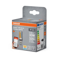 OSRAM SMART+ WIFI PIN G9 TUNABLE WHITE in Stift-Form, LED-Stiftsockellampe, klar, 3,5 W, 320 lm, von 2700 bis 6500 K, Wifi, Smartspeaker-Kompatibel, Dimmbar