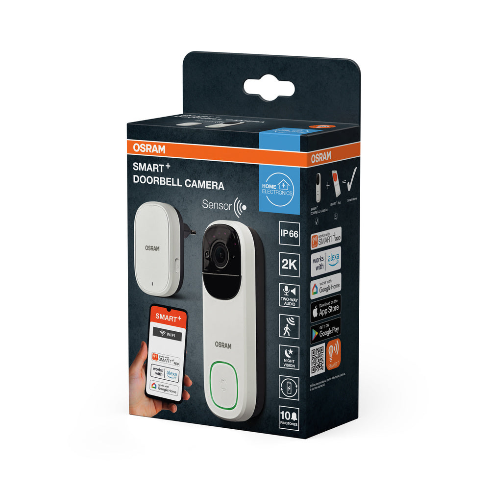 SMART+ WIFI OUTD CAMERA DOORBELL White