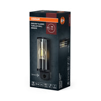 OSRAM Endura Classic LED Wandleuchte Tubular, E27 Fassung, PIR Sensor, IP44, Aluminium dunkelgrau, Glas
