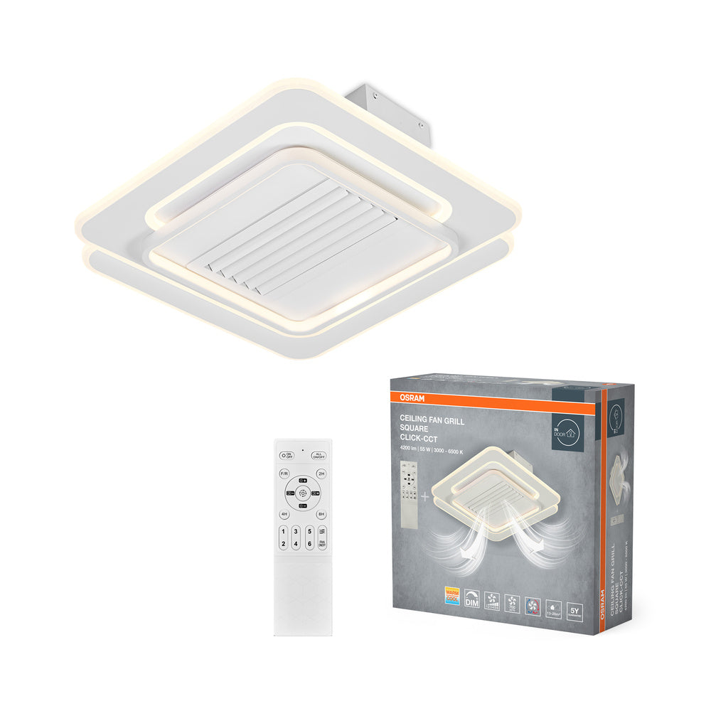OSRAM LED Deckenventilator Square 55W CCT Weiß 3000K-6500K