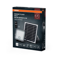 OSRAM LED-Solar-Außenleuchte Endura Outdoor schwarz mit Flutlicht und Solar-Panel, 5 m langes Kabel, mit Fernbedienung und PIR-Bewegungsmelder, 10 W, 1400 lm, 840, 4000 K Lichtfarbe, EEK A