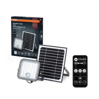 OSRAM LED-Solar-Außenleuchte Endura Outdoor schwarz mit Flutlicht und Solar-Panel, 5 m langes Kabel, mit Fernbedienung und PIR-Bewegungsmelder, 10 W, 1400 lm, 840, 4000 K Lichtfarbe, EEK A