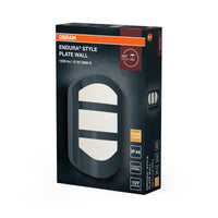 OSRAM ENDURA Style Plate Wall, Außenwandleuchte Dunkelgrau Edelstahl, 12W, 600lm, 3000K, IP44