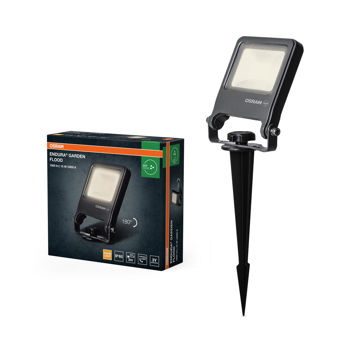 OSRAM ENDURA® Garten-Außenstrahler Spike 10W 3000K
