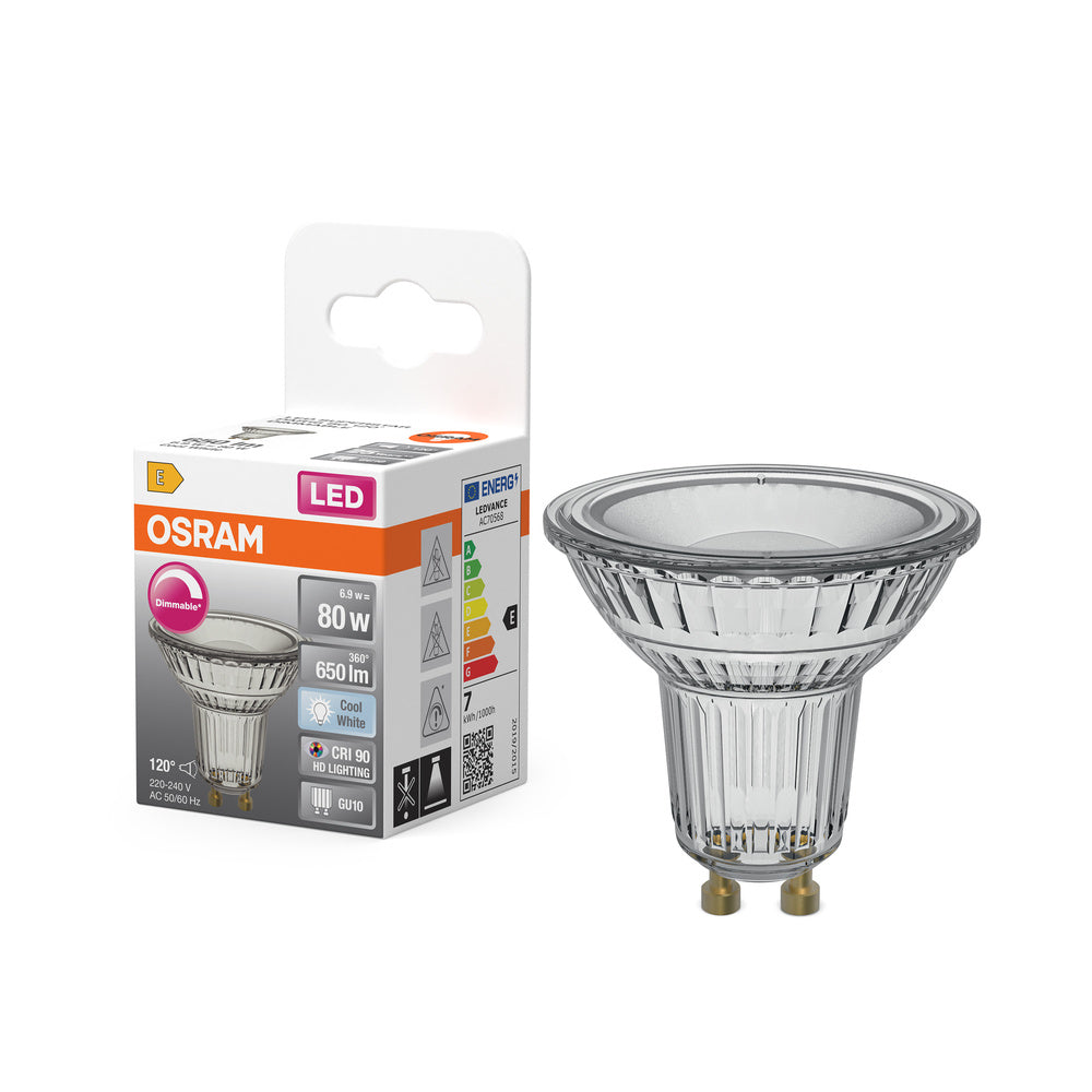 OSRAM LED SUPERSTAR PAR16 LED Spot matt dimmbar (ex 80W) 6.9W / 4000K Kaltweiß GU10