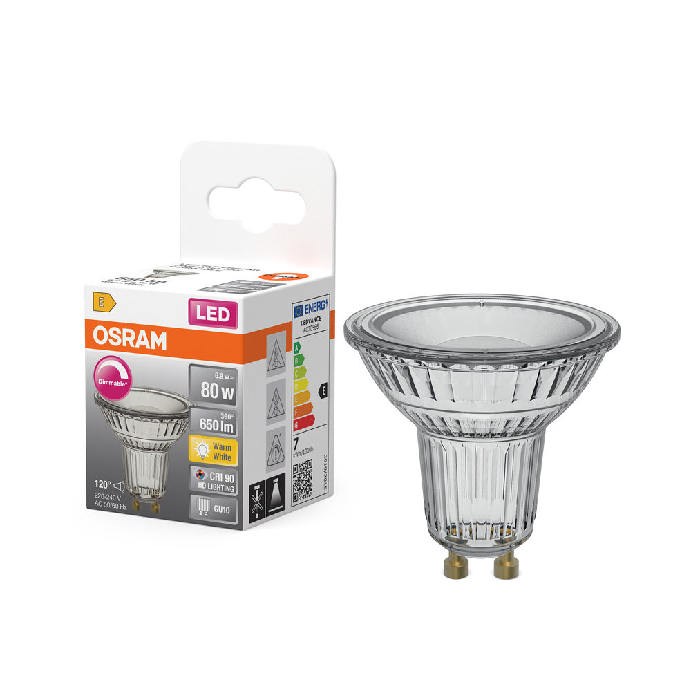 OSRAM LED SUPERSTAR PAR16 LED Spot dimmbar (ex 80W) 6.9W / 2700K Warmweiß GU10