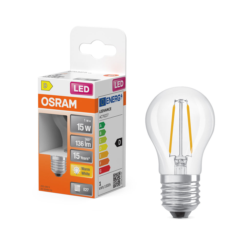 OSRAM LED Retrofit Classic P 1W 827 klar E27