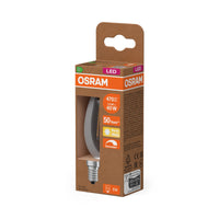 OSRAM LED CLASSIC B ENERGY EFFICIENCY B DIM in B-Form, LED-Lampe, Glas, klar, 2,5 W, 470 lm, 2700 K, Dimmbar, CRI 80