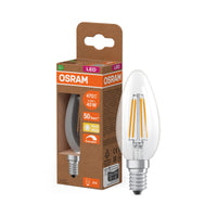 OSRAM LED CLASSIC B ENERGY EFFICIENCY B DIM in B-Form, LED-Lampe, Glas, klar, 2,5 W, 470 lm, 2700 K, Dimmbar, CRI 80