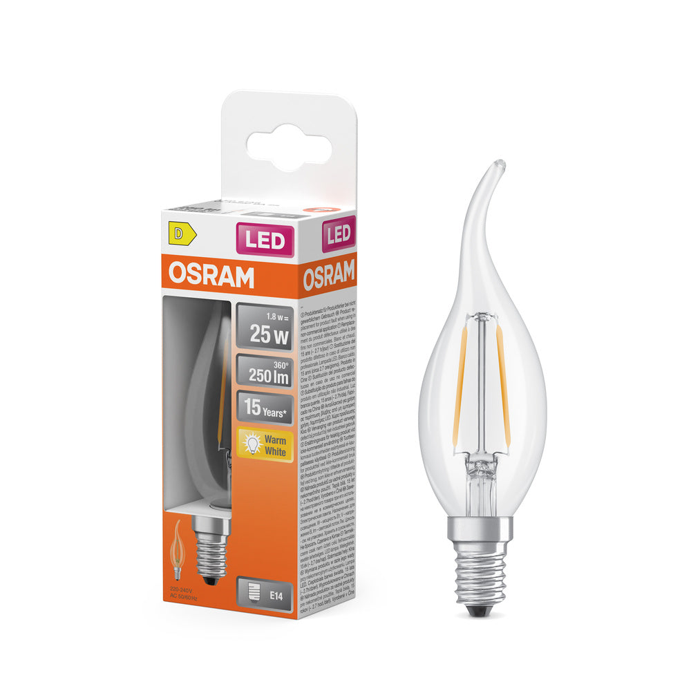 OSRAM LED Retrofit Classic BA 1.8W 827 klar E14