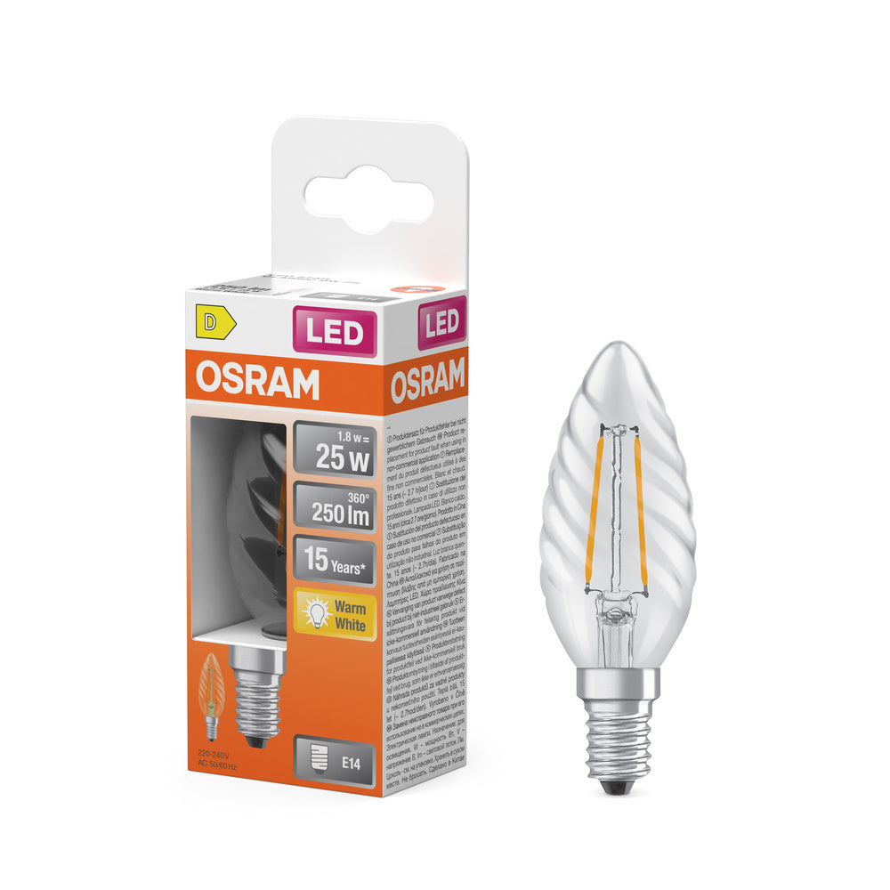 OSRAM LED Retrofit Classic BW 1.8W 827 klar E14