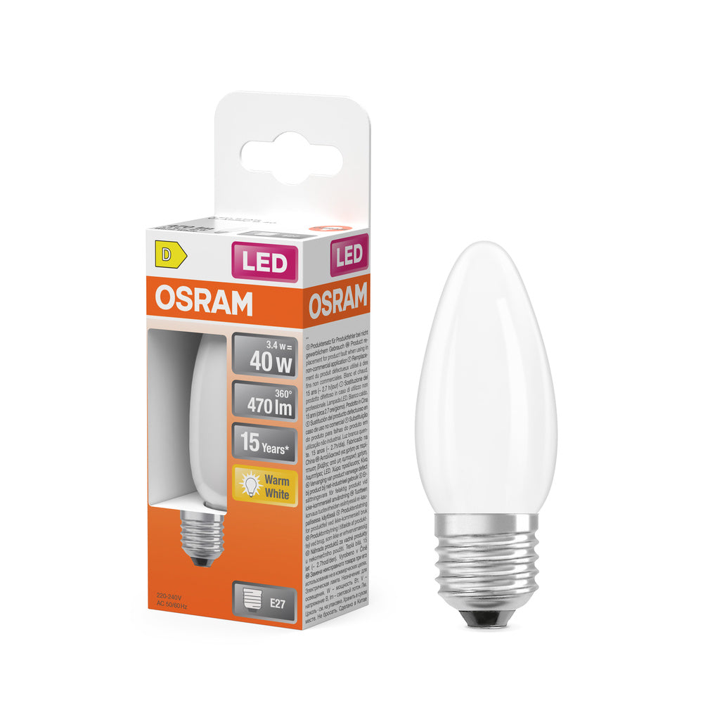 OSRAM LED Retrofit Classic B 3.4W 827 matt E27