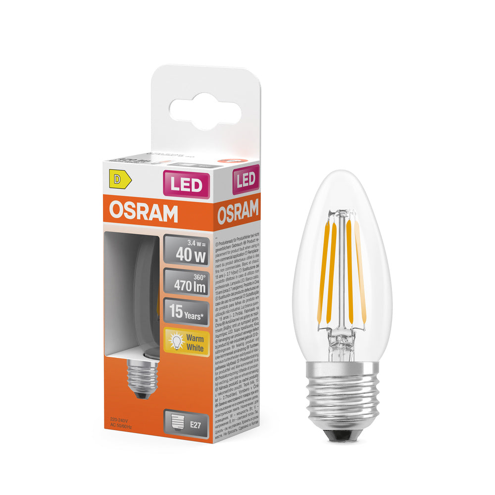 OSRAM LED Retrofit Classic B 3.4W 827 klar E27