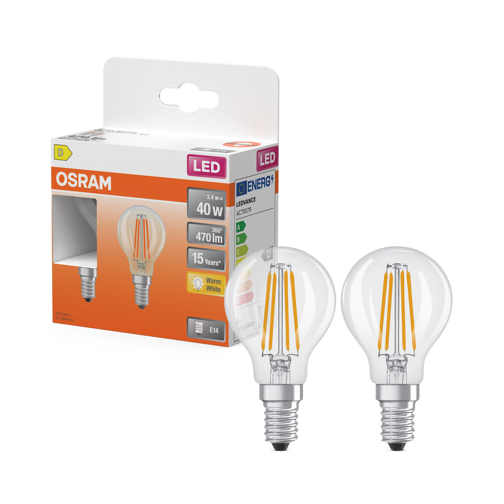 OSRAM LED Retrofit Classic P 3.4W 827 klar E14