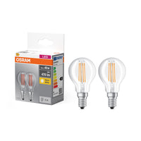 OSRAM LED Lampe BASE CLASSIC P 4W 827 Clear E14 2er-Pack