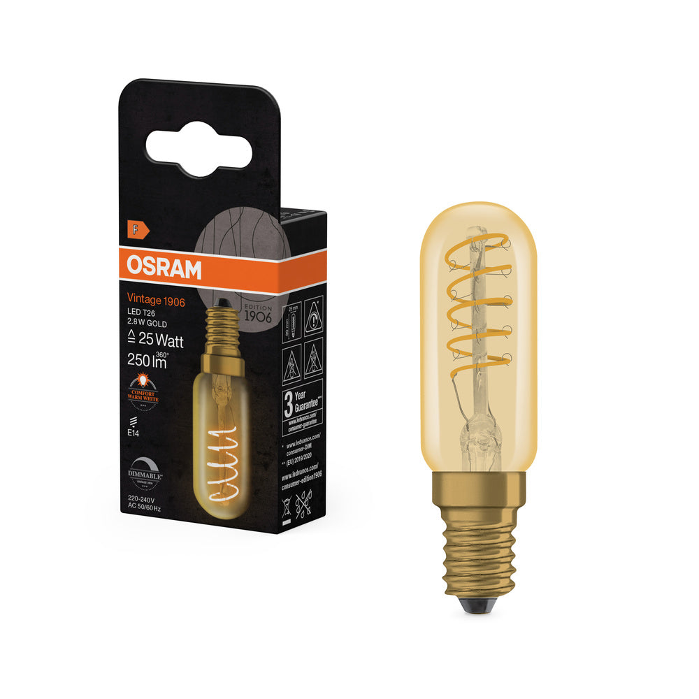 OSRAM Vintage 1906® LED Special Shapes dimmbar 2.8W 822 Gold E14 1
