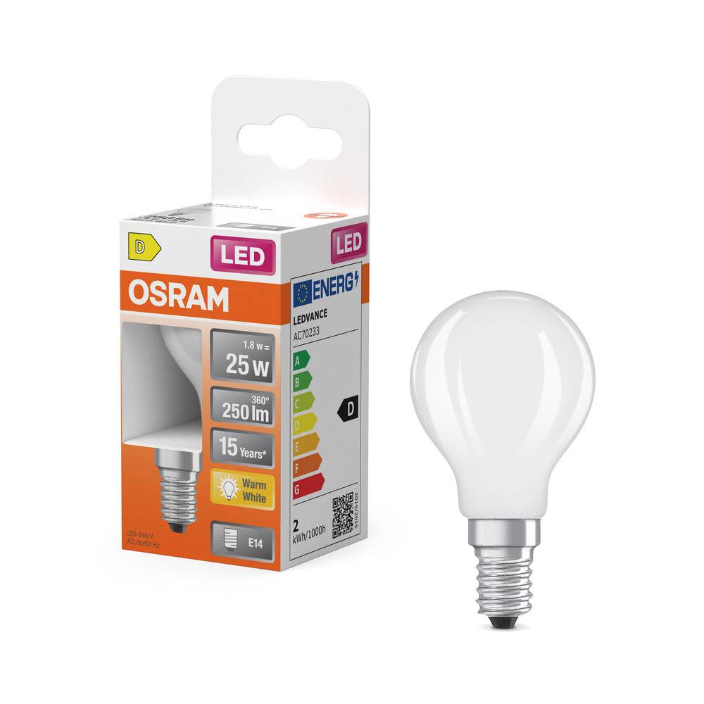 OSRAM LED Retrofit Classic P 1.8W 827 matt E14