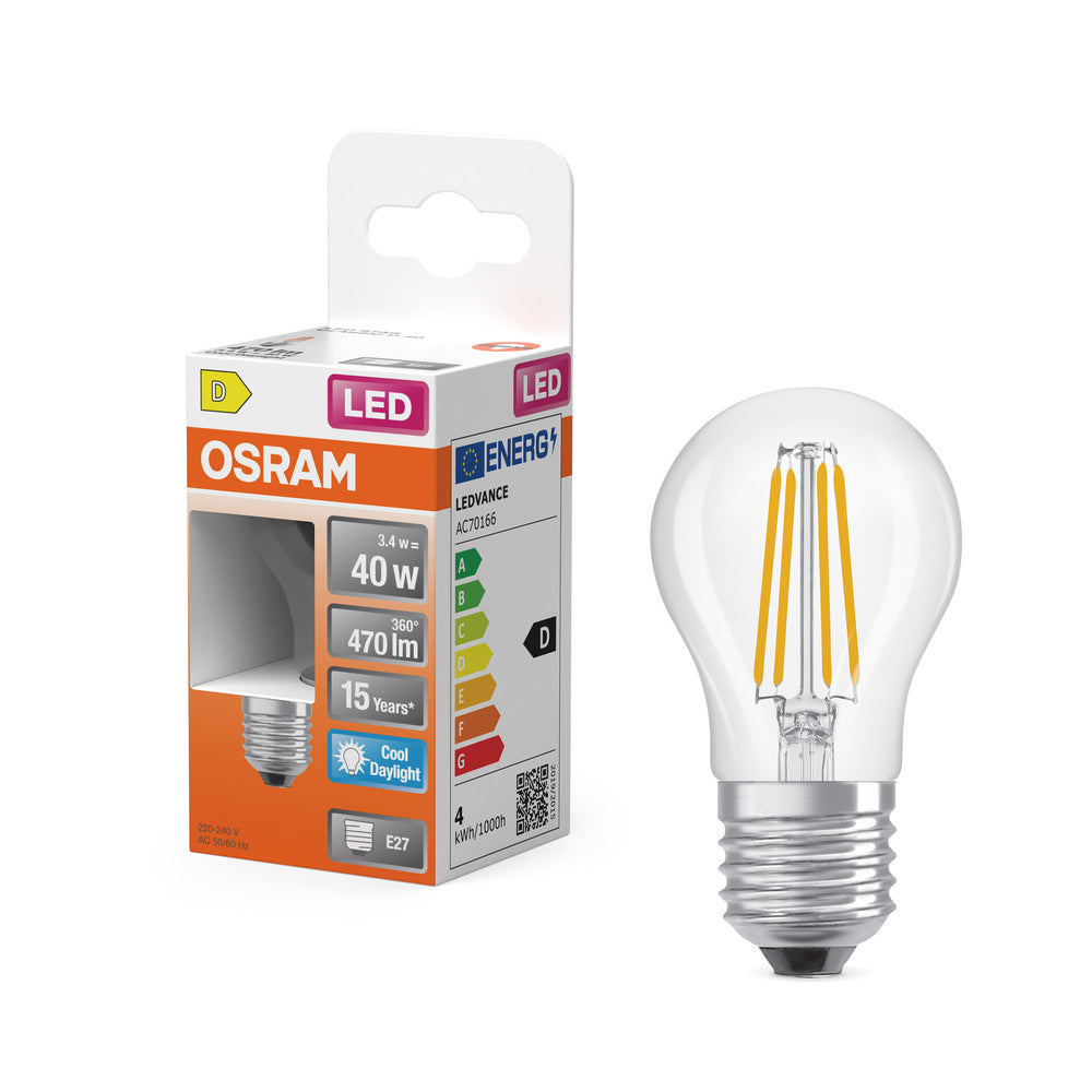 OSRAM LED Retrofit Classic P 3.4W 865 klar E27